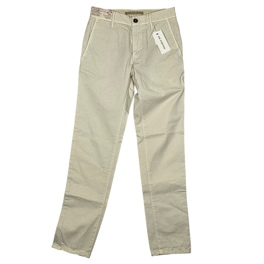 Incotex Slim Fit Chino Pants Regular Rise Narrow Leg Pattern 30 Beige Men 28 New